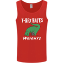 T-Rex Hates Weights Funny Gym Training Top Mens Vest Tank Top Red