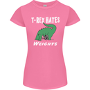 T-Rex Hates Weights Funny Gym Training Top Womens Petite Cut T-Shirt Azalea