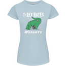 T-Rex Hates Weights Funny Gym Training Top Womens Petite Cut T-Shirt Light Blue