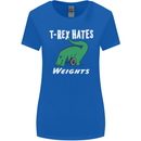 T-Rex Hates Weights Funny Gym Training Top Womens Wider Cut T-Shirt Royal Blue