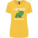 T-Rex Hates Weights Funny Gym Training Top Womens Wider Cut T-Shirt Yellow