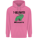 T-Rex Hates Weights Funny Gym Workout Childrens Kids Hoodie Azalea