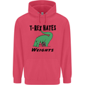 T-Rex Hates Weights Funny Gym Workout Childrens Kids Hoodie Heliconia