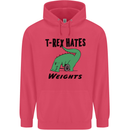 T-Rex Hates Weights Funny Gym Workout Childrens Kids Hoodie Heliconia