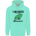 T-Rex Hates Weights Funny Gym Workout Childrens Kids Hoodie Peppermint