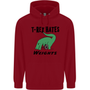 T-Rex Hates Weights Funny Gym Workout Childrens Kids Hoodie Red