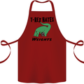 T-Rex Hates Weights Funny Gym Workout Cotton Apron 100% Organic Maroon