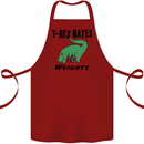 T-Rex Hates Weights Funny Gym Workout Cotton Apron 100% Organic Maroon