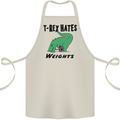 T-Rex Hates Weights Funny Gym Workout Cotton Apron 100% Organic Natural