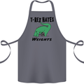 T-Rex Hates Weights Funny Gym Workout Cotton Apron 100% Organic Steel
