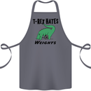 T-Rex Hates Weights Funny Gym Workout Cotton Apron 100% Organic Steel