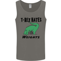 T-Rex Hates Weights Funny Gym Workout Mens Vest Tank Top Charcoal