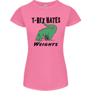 T-Rex Hates Weights Funny Gym Workout Womens Petite Cut T-Shirt Azalea