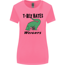 T-Rex Hates Weights Funny Gym Workout Womens Wider Cut T-Shirt Azalea