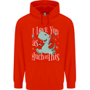 T-Rex I Love You Dinosaur Valentines Day Childrens Kids Hoodie Bright Red