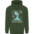 T-Rex I Love You Dinosaur Valentines Day Childrens Kids Hoodie Forest Green
