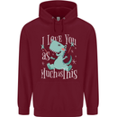 T-Rex I Love You Dinosaur Valentines Day Childrens Kids Hoodie Maroon