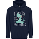 T-Rex I Love You Dinosaur Valentines Day Childrens Kids Hoodie Navy Blue