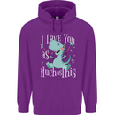 T-Rex I Love You Dinosaur Valentines Day Childrens Kids Hoodie Purple