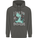 T-Rex I Love You Dinosaur Valentines Day Childrens Kids Hoodie Storm Grey