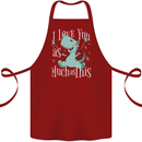 T-Rex I Love You Dinosaur Valentines Day Cotton Apron 100% Organic Maroon