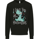 T-Rex I Love You Dinosaur Valentines Day Kids Sweatshirt Jumper Black