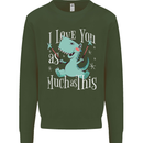 T-Rex I Love You Dinosaur Valentines Day Kids Sweatshirt Jumper Forest Green