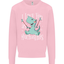 T-Rex I Love You Dinosaur Valentines Day Kids Sweatshirt Jumper Light Pink
