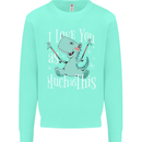 T-Rex I Love You Dinosaur Valentines Day Kids Sweatshirt Jumper Peppermint
