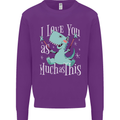 T-Rex I Love You Dinosaur Valentines Day Kids Sweatshirt Jumper Purple
