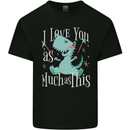 T-Rex I Love You Dinosaur Valentines Day Kids T-Shirt Childrens Black