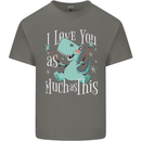 T-Rex I Love You Dinosaur Valentines Day Kids T-Shirt Childrens Charcoal
