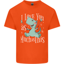 T-Rex I Love You Dinosaur Valentines Day Kids T-Shirt Childrens Orange