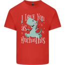 T-Rex I Love You Dinosaur Valentines Day Kids T-Shirt Childrens Red