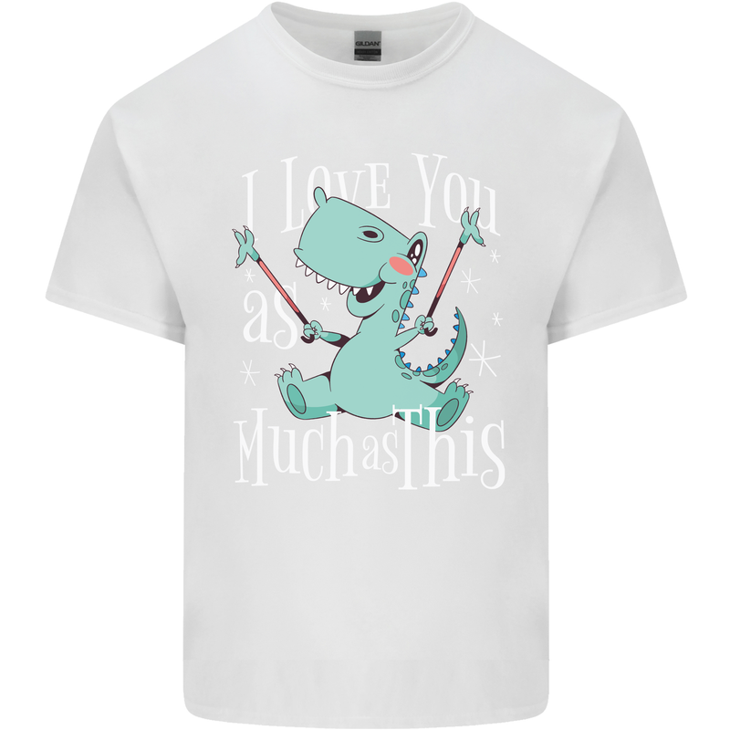 T-Rex I Love You Dinosaur Valentines Day Kids T-Shirt Childrens White