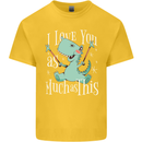 T-Rex I Love You Dinosaur Valentines Day Kids T-Shirt Childrens Yellow