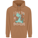 T-Rex I Love You Dinosaur Valentines Day Mens 80% Cotton Hoodie Caramel Latte