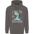 T-Rex I Love You Dinosaur Valentines Day Mens 80% Cotton Hoodie Charcoal
