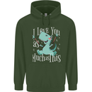 T-Rex I Love You Dinosaur Valentines Day Mens 80% Cotton Hoodie Forest Green
