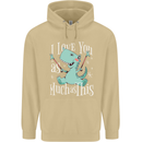 T-Rex I Love You Dinosaur Valentines Day Mens 80% Cotton Hoodie Sand