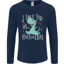 T-Rex I Love You Dinosaur Valentines Day Mens Long Sleeve T-Shirt Navy Blue