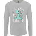 T-Rex I Love You Dinosaur Valentines Day Mens Long Sleeve T-Shirt Sports Grey