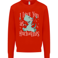 T-Rex I Love You Dinosaur Valentines Day Mens Sweatshirt Jumper Bright Red