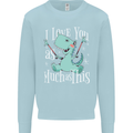 T-Rex I Love You Dinosaur Valentines Day Mens Sweatshirt Jumper Light Blue