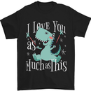 T-Rex I Love You Dinosaur Valentines Day Mens T-Shirt Cotton Gildan Black