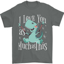 T-Rex I Love You Dinosaur Valentines Day Mens T-Shirt Cotton Gildan Charcoal