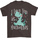 T-Rex I Love You Dinosaur Valentines Day Mens T-Shirt Cotton Gildan Dark Chocolate