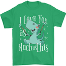 T-Rex I Love You Dinosaur Valentines Day Mens T-Shirt Cotton Gildan Irish Green