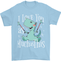 T-Rex I Love You Dinosaur Valentines Day Mens T-Shirt Cotton Gildan Light Blue