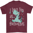T-Rex I Love You Dinosaur Valentines Day Mens T-Shirt Cotton Gildan Maroon